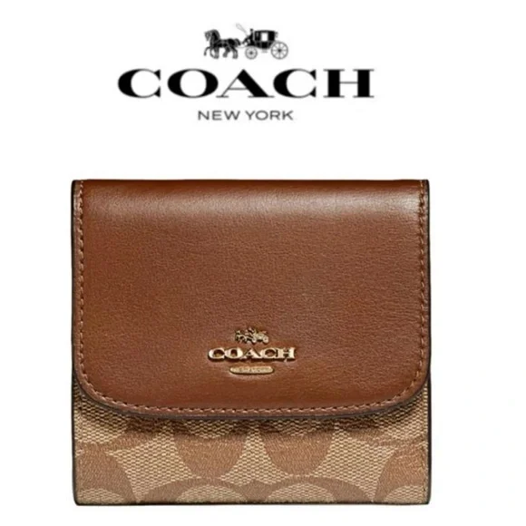Coach Original Brown-tan SIGNATURE COATED CANVAS Wallet EUC-AUTHENTIC🍂 - Picture 2 of 13